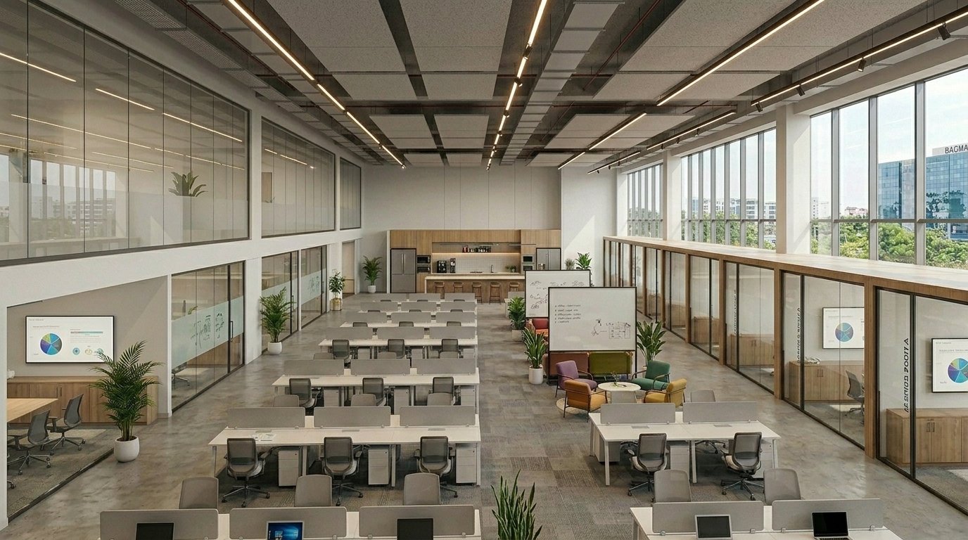 Modern_office_space_tech_park_Aurum Tech Space_ Designed by Dazzel Spaces